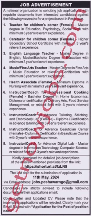 Teaching Jobs In Peshawar May 2024